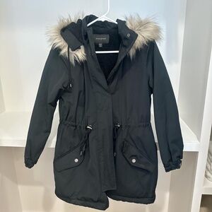 Banana Republic Women's Black Coat with hood